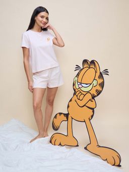 Sweet Dreams - Womens Adorable Garfield Striped T-Shirt with Shorts