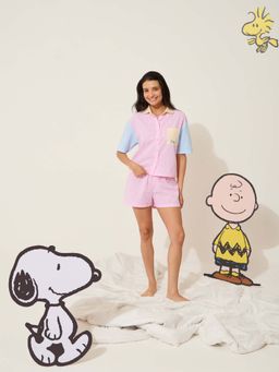 Sweet Dreams - Womens Cute and Comfy Gingham Front Open Shirt with Shorts