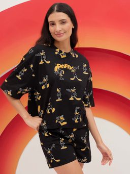 Sweet Dreams - Womens Playful Daffy Duck T-Shirt with Shorts