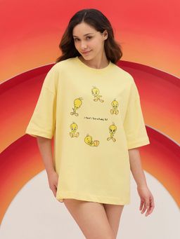 Sweet Dreams - Womens Cute Tweety Bird Oversized T-Shirt