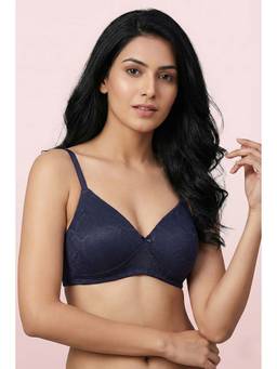 Zivame - Love Potion Padded Non Wired Medium Coverage T-Shirt Bra - Peacoat