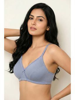 Zivame - Double Layered Non Wired 3/4th Coverage T-Shirt Bra - Blue Blizzard