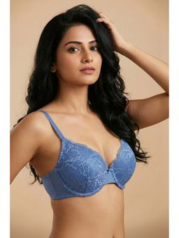 Zivame - Padded Wired Medium Coverage Lace Bra - Riviera