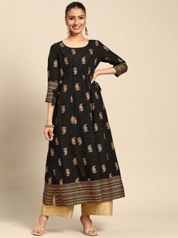 Gerua By Libas - Black Printed Kurta