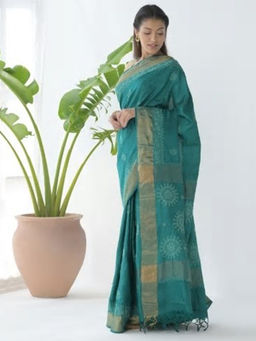 Fabindia - Silk Tussar Chikankari Sari