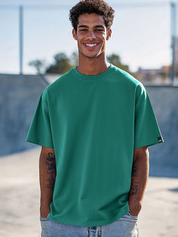 Bewakoof - Men's Green Oversized T-shirt