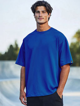 Bewakoof - Men's Blue Oversized T-shirt