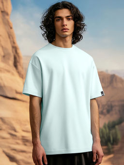 Bewakoof - Men's Blue Oversized T-shirt