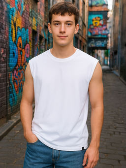 Bewakoof - Men's White Oversized Vest