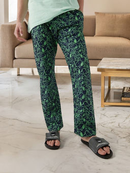 Bewakoof - Mens Blue & Green Snoopy All Over Printed Pyjama