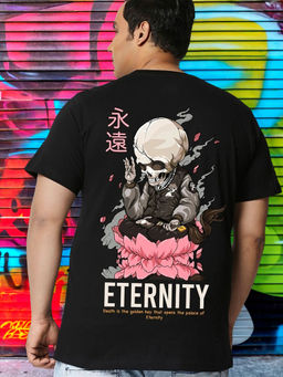 Bewakoof - Men's Black Eternity Graphic Printed Plus Size T-shirt