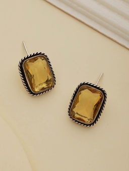 Saraf RS Jewellery - Yellow Stone Stud Earrings