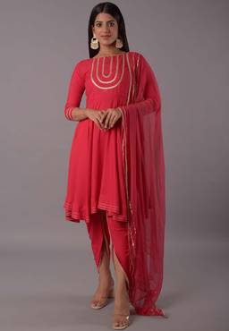 UTSAV FASHION - Embroidered Kurta with Dhoti and Dupatta