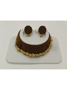 LADDKI - Orange Pearl Traditional Jewellery Set
