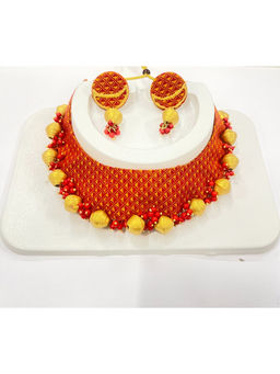 LADDKI - Orange Pearl Traditional Jewellery Set