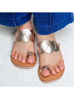 SANDALWALI - Meher Plain Rose Gold Flats