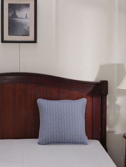 Maspar - Cotsmere Muted Dot 110 GSM Cotton Blue Quilted Hand Medium Cushion Cover