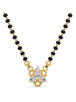 Candere by Kalyan Jewellers - 18K BIS Hallmark & Cubic Zirconia Aarya Mangalsutra Pendant with chain for women (3.11)