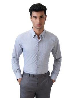 Raymond - Regular Fit Checkered Medium Grey Shirt