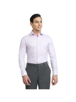 Raymond - Contemporary Fit Checkered Medium Purple Shirt