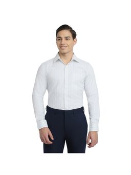 Raymond - Regular Fit Striped Light Blue/White Shirt