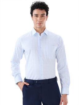 Raymond - Regular Fit Checkered Medium Green/Blue Shirt