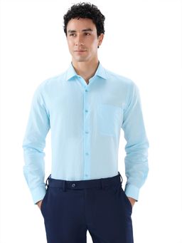 Raymond - Regular Fit Solid Light Blue Petrol Shirt