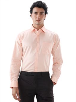 Raymond - Slim Fit Solid Light Orange Shirt