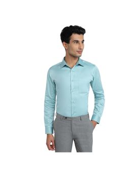 Raymond - Slim Fit Solid Light Petrol Shirt