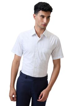 Raymond - Regular Fit Checkered Light Petrol Shirt