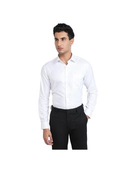 Raymond - Regular Fit Striped White Shirt