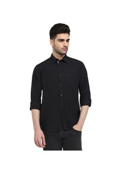 Parx - Slim Fit Solid Black Shirt