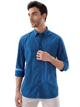 Parx - Slim Fit Stripe Dark Blue Shirt