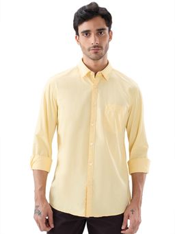 Parx - Slim Fit Solid Medium Yellow Shirt