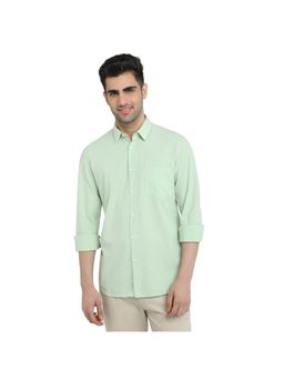 Parx - Slim Fit Solid Medium Green Shirt