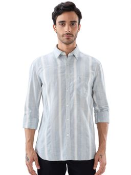 Parx - Slim Fit Striped Grey Shirt