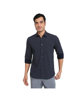 Parx - Slim Fit Navy Blue Shirt