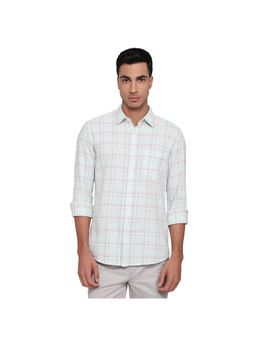 Parx - Slim Fit Checkered Medium Blue Shirt