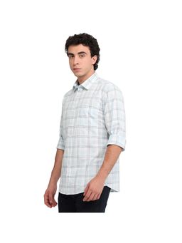 Parx - Slim Fit Checkered Medium Blue Shirt