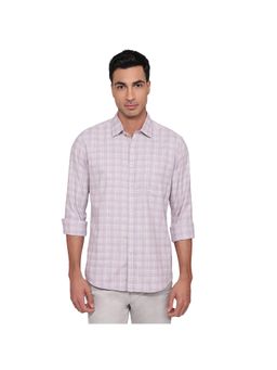 Parx - Slim Fit Checkered Medium Purple Shirt