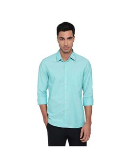 Parx - Slim Fit Solid Aqua Shirt