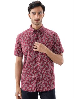 Parx - Slim Fit Dark Maroon Shirt
