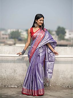 Aparna - Lavender Dual Tone Saree Without Blouse For Women
