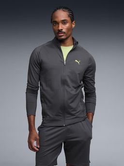Puma - Grey Polyester Solid Jacket