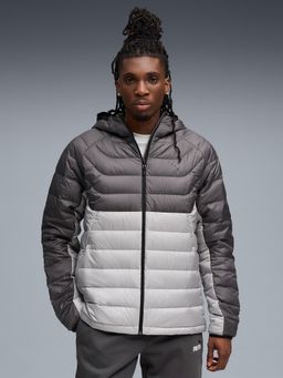 Puma - Grey Polyester Solid Puffer Jacket