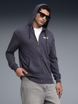 Puma - Grey Cotton Solid Hoodie