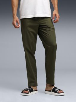 Puma - Green Cotton Solid Trackpant