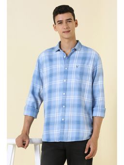 Allen Solly - Blue Cotton Checks Shirt