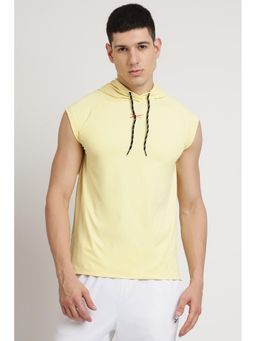 Reebok - Yellow Polyester Blend Typography Tank