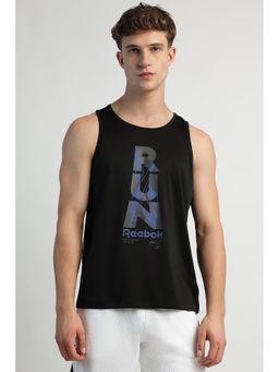 Reebok - Black Polyester Typography Tank